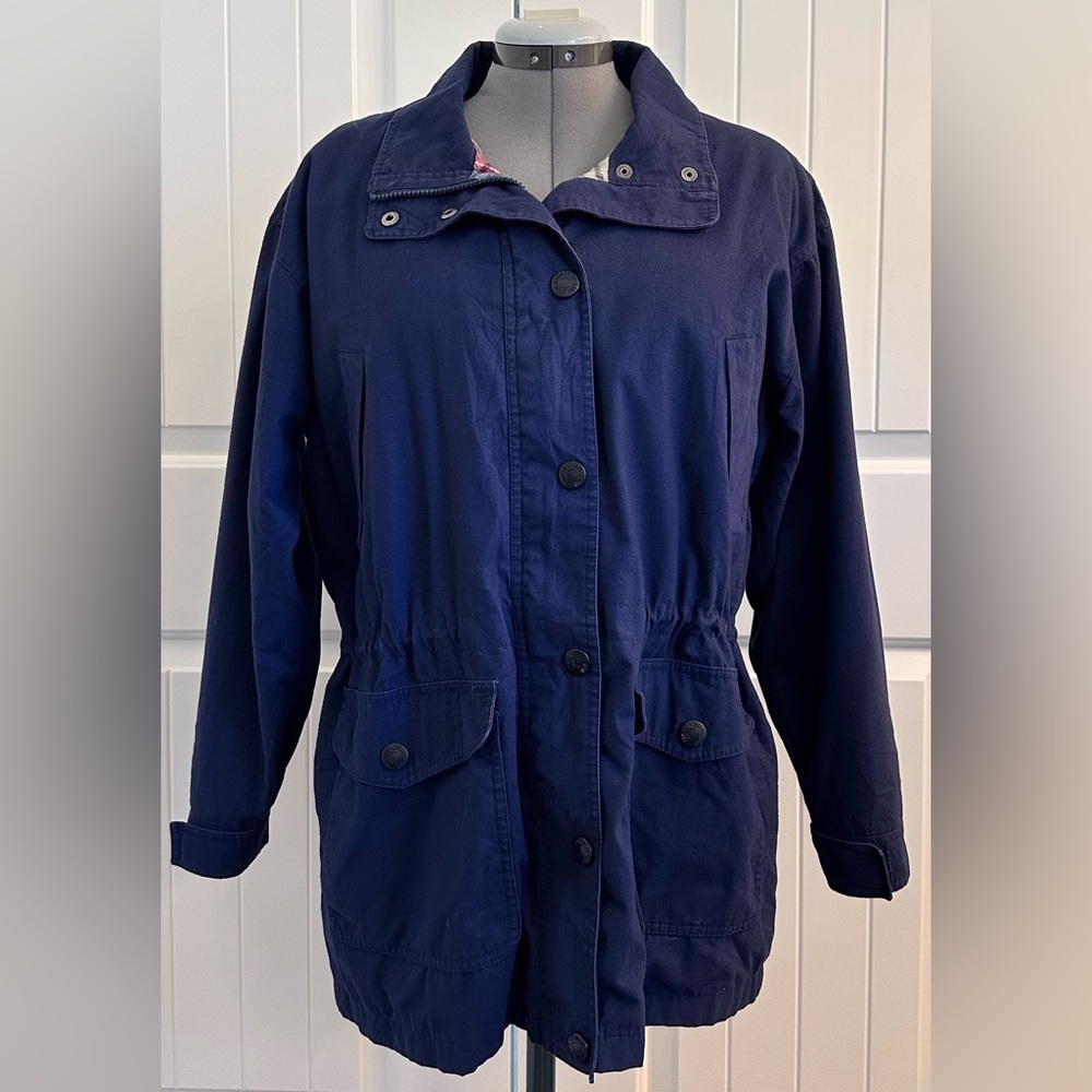 Vintage Cabin Creek Navy Utility Jacket Plaid Lined | Women’s Medium| Fall Chic